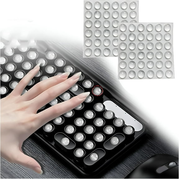 CCOCC Bubble Stickers for Keyboard, Nail Art Typing Stickers Clear Comfortable Protection Keyboard Bubbles Stickers, Reusable Adhesive Long Nail Keyboard Cover Stickers (64pcs) 1.60.8cm/0.630.31in