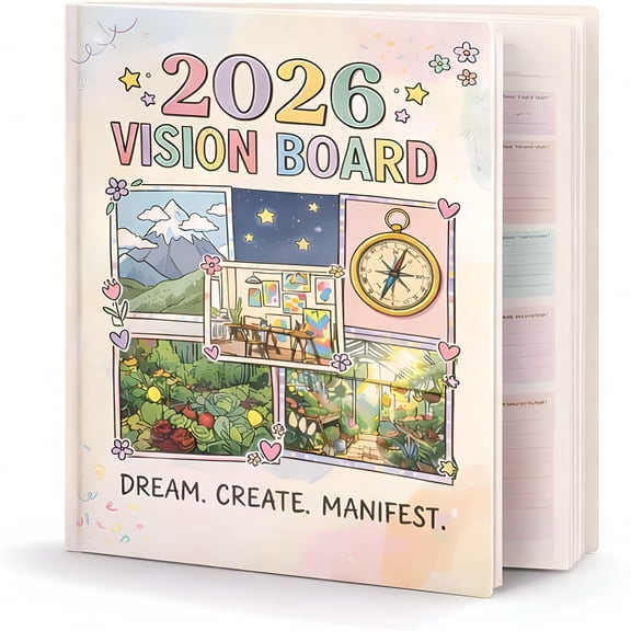 CCOCC 2026 New Bucket List Calendar 2026 Inspirational 12-Month Wall Calendar,Watercolor Illustrated Pages with Monthly Prompts for Goal Setting,Mindful Planning&Seasonal Living,Office Decor Gift