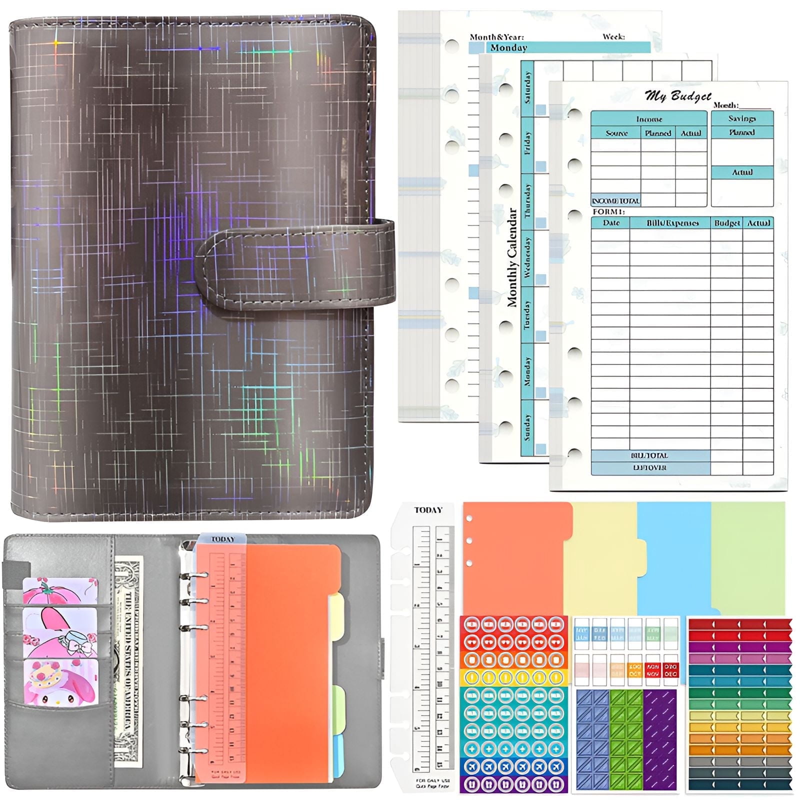 CCOCC Budget Binder,Soft Gradient Finish Metallic Gold Lines 100 ...