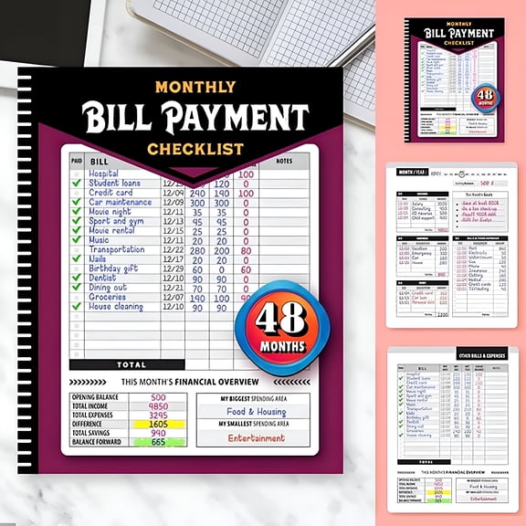 CCOCC Budget Planner 2026,Bill Payment Tracker Monthly Organizer: Bill Notebook The 4 Year for Families & 960 Billing Records Included!