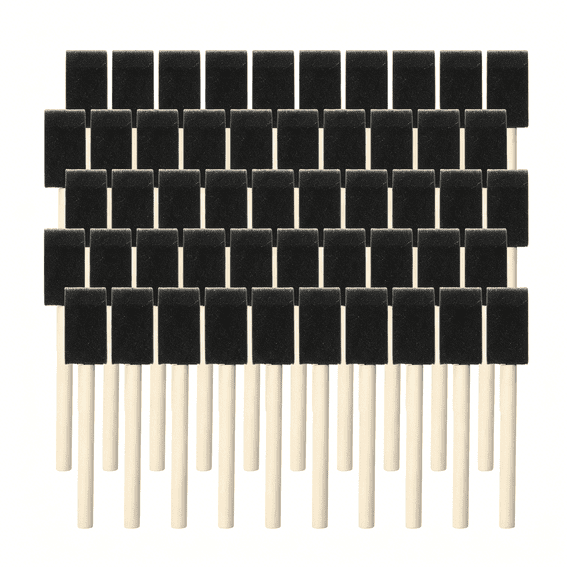 CCOCC Bulk Foam Paint Brushes, 50 Pcs Disposable, 1-Inch Sponge Brushes for Painting, Staining, Varnishes & Diy Craft Projects -
