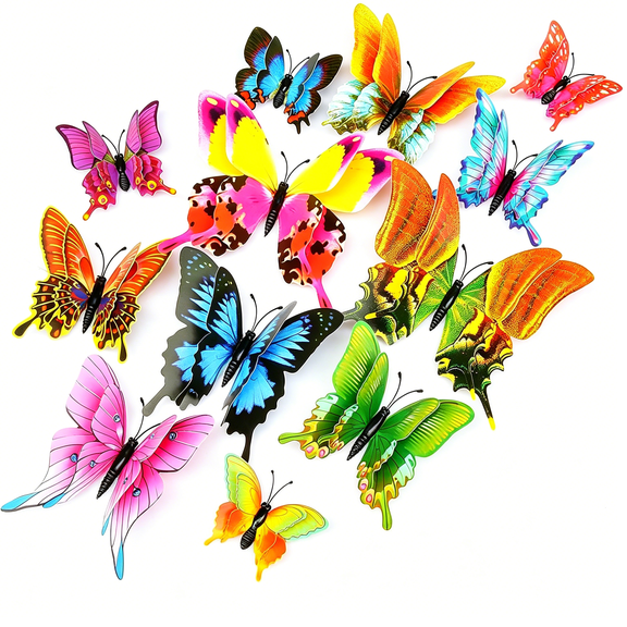 CCOCC Butterfly Wall Decor 24/48 Pcs,3D Butterflies Stickers for Party Decorations with Magnets (Swallow,48)