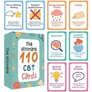 CCOCC CBT Mental Health Cards, 110pcs Therapy Practice Cards For Anxiety And Stress Relief, Self Help Coping Skills Card Deck, Positive Affirmations Mindfulness Tool For Adults Teens