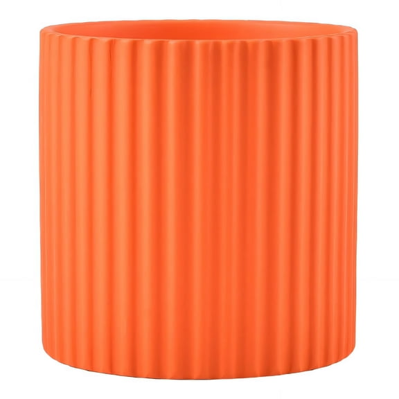 ACDANC Ceramic Planter,Elegant Textured Ceramic Pots for Plants,Natural Clay Composition Planters for Indoor Plants,Orange