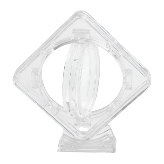 CCOCC Challenge Coin Display Case with Stand, Clear Acrylic Medallion Storage Holder for 40mm Coins, Military Coin Protector Container Box for Collectors, Medal Specimen Collectibles Display Stand