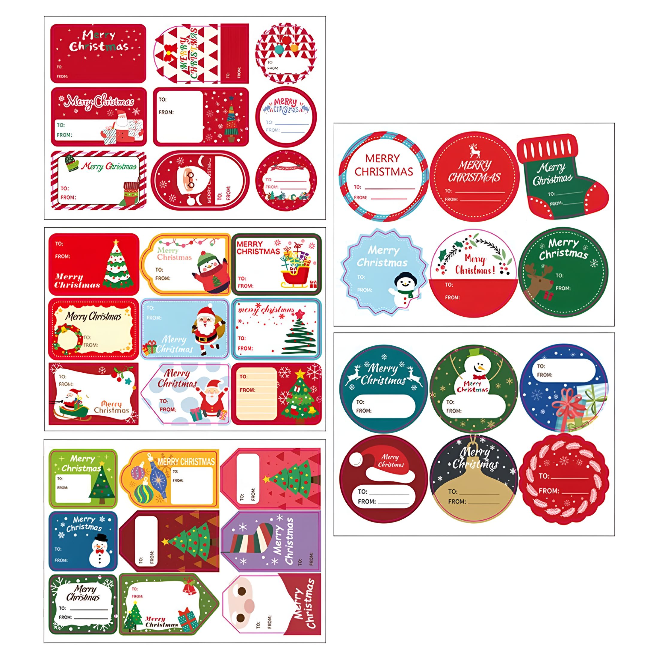 CCOCC Christmas Decoration Christmas Stickers Labels Christmas Snowman ...