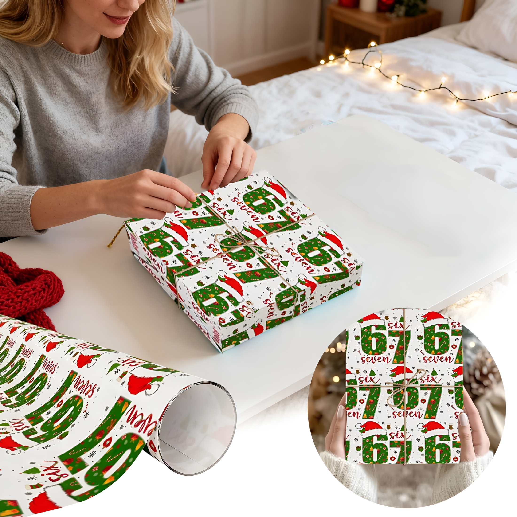 CCOCC Christmas Wrapping Paper,Meme Funny Christmas Gift Wrap for Kids ...