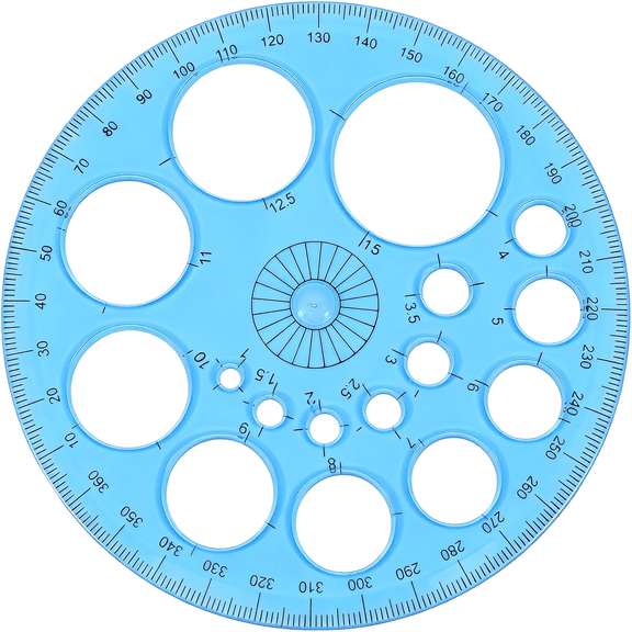 CCOCC Circle Template for Drawing Professional Geometric, Ruler Drafting Plastic Stencil Multi Function Drawing Aid