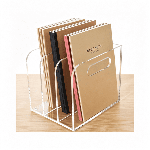 CCOCC Clear Acrylic Organizers - 3 Vertical Compartments Acrylic Folder ...