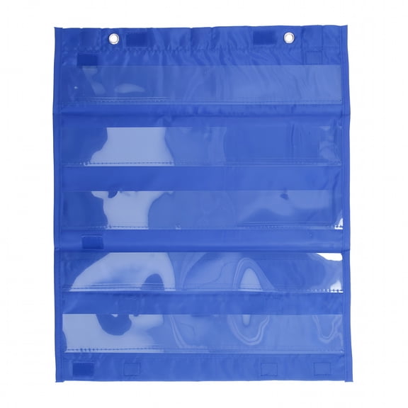 CCOCC Clear Classroom Pocket Chart with 5 Rows,Blue