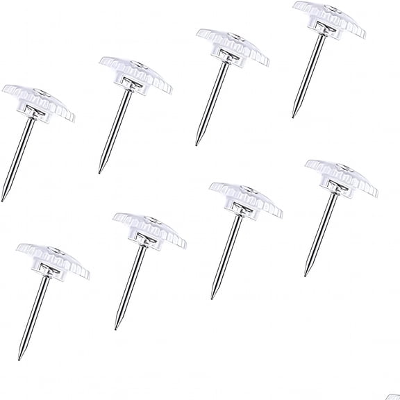 CCOCC Clear Plastic Push Pins,100 Pack Flat Thumbtacks with Steel Point and Clear Plastic Head for Wall,Maps,Calendar,Posters,Photos (White)