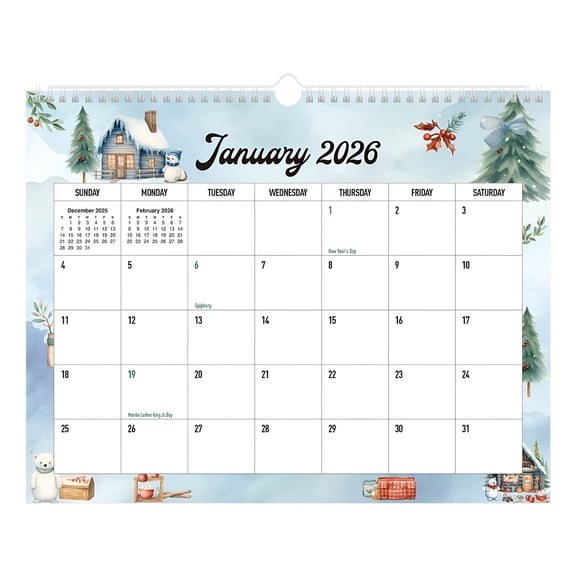 CCOCC Colorful 18 Month Calendar 2026-2027 with Spiral Binding,Monthly Planner for Office Desk Wall,Large Grid Layout for Scheduling Appointments