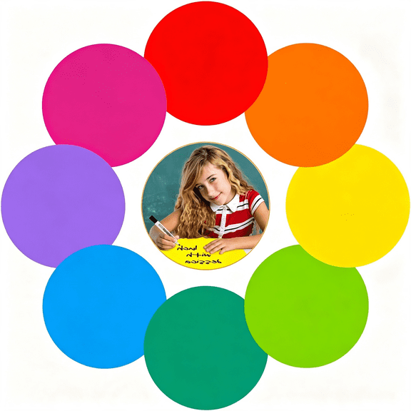 CCOCC Colorful Dry Erase Dots Circles Whiteboard Marker Removable Stickers Spots Wall Decals for School Classroom Teachers Students Table&Desk,8 Pack,Removable Dot Stickers