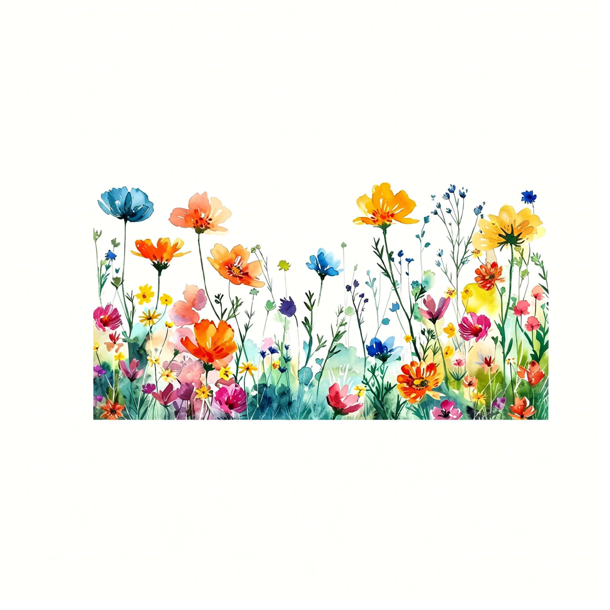 CCOCC Colorful Floral Bouquet Window Sticker, Cut to Size Freely Large ...