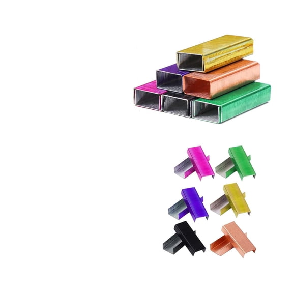 CCOCC Colorful No.10 Staples 1000/Box6 Boxes/Pack 6000 Count #10 Staple Mini Colored Staple Refill for Office Mini Stapler Staples Refill(Mixstaples)