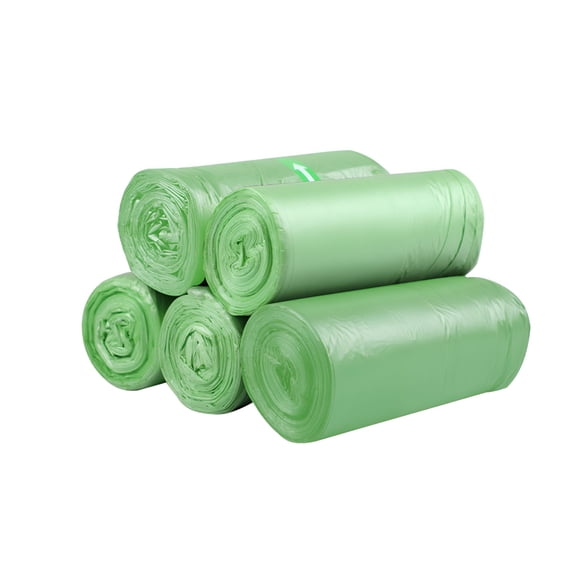 CCOCC Compostable Trash Bags, Compost Bags 100 Counts, 2.6 Gallon, 15Liter, Small Trash Bags, Biodegradable Trash Bags for Kitchen Bathroom Office Lawn Car Pet (Green 100Pcs 24*18In)