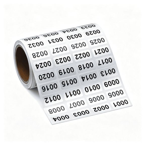 CCOCC Consecutive Number Stickers 001-2000,Vinyl Self-Adhesive,Silver,Waterproof Vinyl Labels,Numbered 1-2000,For Storage Bins,Inventory,Classification