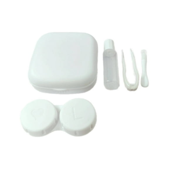 CCOCC Contact Lens Case,Lens Protection Contact Lenses Storage Box,Compact Box Trendy Design Travel Contact Lens Box,White