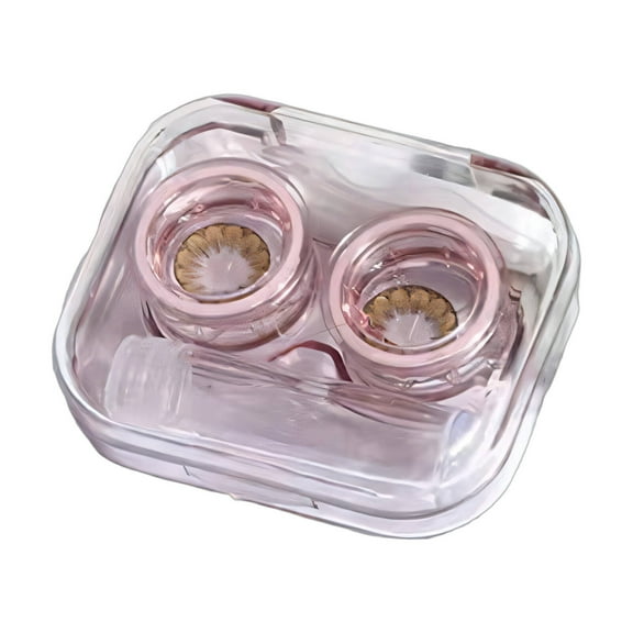 CCOCC Contact Lens Case,Portable Case Contact Lens Storage Supplies,Eye Storage Fresh Design Contact Lenses Storage Box,Pink
