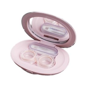 CCOCC Contact Lens Case,Stylish Storage Travel Contact Lens Box,Dual Compartments Eye Care Contact Lenses Storage Box,Pink Magnet