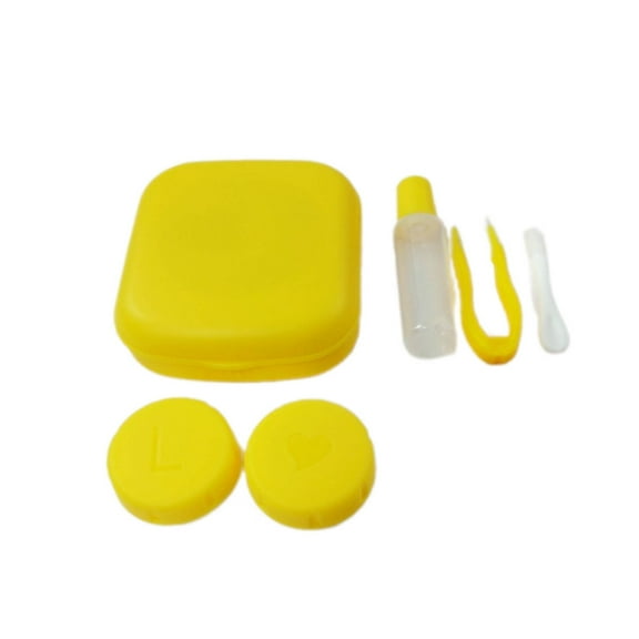 CCOCC Contact Lens Case,Trendy Case Contact Lenses Storage Box,Convenient Box Lens Care Contact Case,Yellow