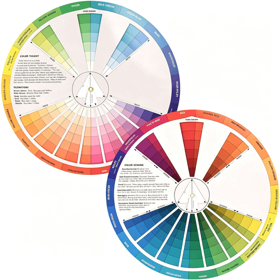 CCOCC Creative Color Wheel, Paint Mixing Learning Guide Art Class Teaching Tool for Makeup Blending Board Chart Color Mixed Guide Mix Colours Color Wheel (9.25Inch)