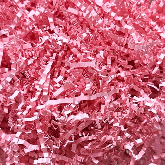CCOCC Crinkle Cut Paper Shred-5.3 Oz Fluffy Gift Box Filler,Basket Stuffing for Christmas,Wedding,Birthday|Decorative Packing Grass,Party Decorations (Pink)