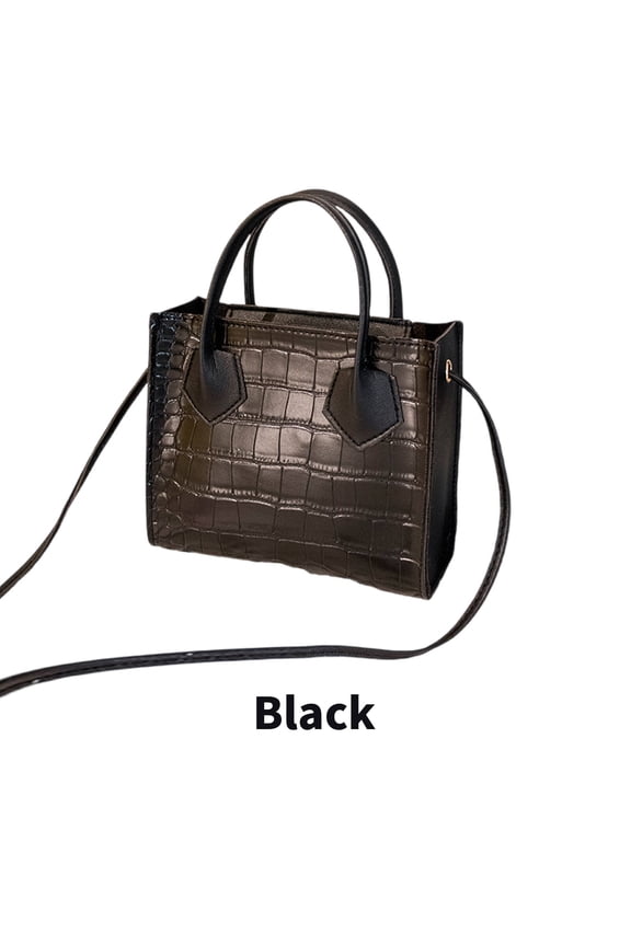 Cross Body Bag for Woman,Crocodile Print White Purse,Smooth Pull Head White Purses for Women,Black