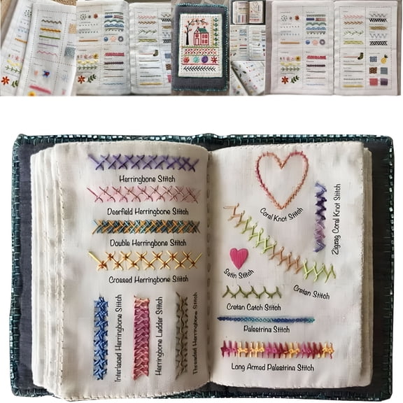CCOCC DIY Stitch Book,Embroidery Stitch Book,Embroidery Sewing Book,Embroidery Book,Sewing Books for Beginners Adult (Type A)