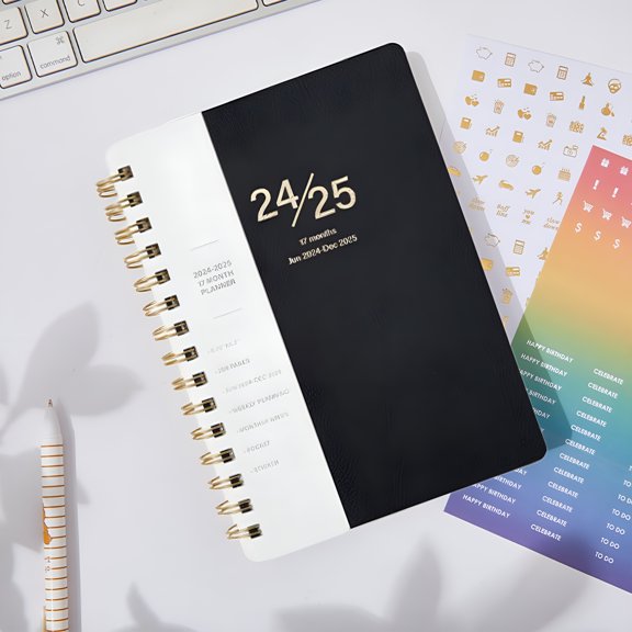 CCOCC Daily Planner 2025-2026,Weekly & Monthly Planner from Jan 2025-Jun 2026,18 Month Day Planner with Tabs,Academic Calendar Planner 2025-2026,100GSM Thick Paper,A5 Size,Black