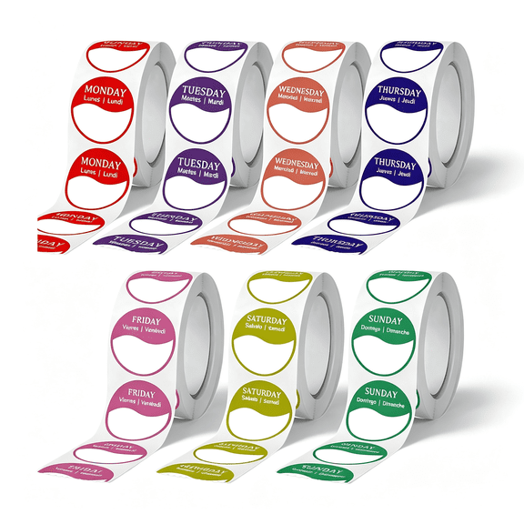 Food Label Sticker Options Day The Week Labels