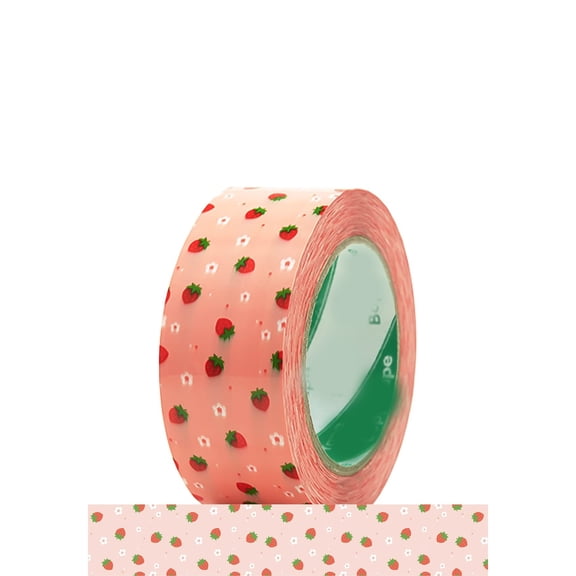 CCOCC Designer Cute Packing Tape,Colorful Printing Shipping Tape,Carton Decorative Tape for Sealing Boxes,Strawberry-Nude,1.77" X 110 Yd,Fun Cute Packing Tape