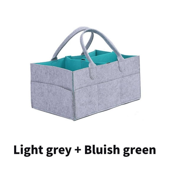 CCOCC Diaper Caddy,Clutter Storage Diaper Caddy Organizer,Portable Baby Diaper Caddy,Light Gray and Blue-Green
