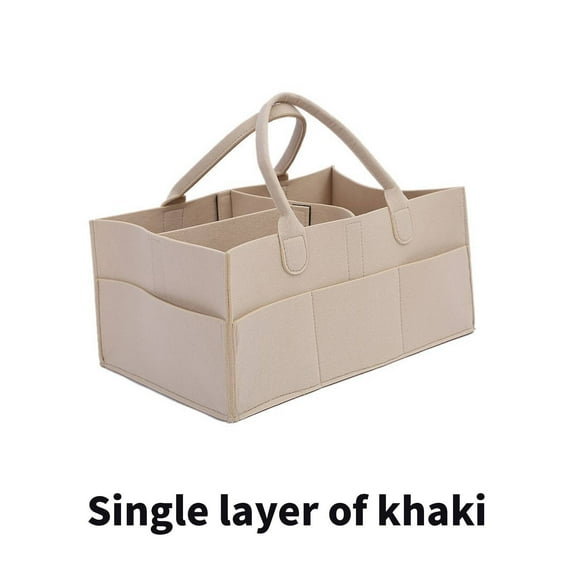 CCOCC Diaper Caddy,Reinforced Handle Diaper Caddy Organizer,Cord Outlet Baby Diaper Caddy,Khaki