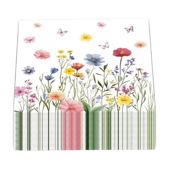 CCOCC Disposable Paper Napkins, Floral Print Napkins, 3-Ply Absorbent Dinner Napkins, for Parties, Bridal Showers & Everyday Kitchen Use, 6.5 X 6.5 Inch, 20 Count, Everyday Use Paper Napkins