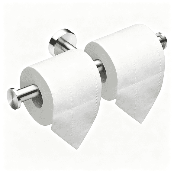 CCOCC Double Roll Toilet Paper Holder Wall Mount,Brushed Nickel,Silver|Durable 304 Stainless Steel,Commercial Double Toilet Paper Dispenser,Wall Mount Tissue Roll Holder for Bathroom Office