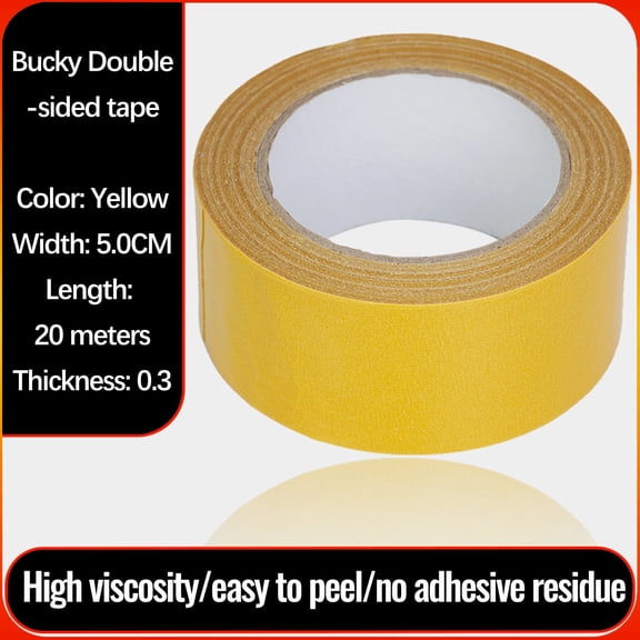 CCOCC Double Sided Tape Heavy Duty,2" X 66Ft,Universal High Tack Strong Wall Adhesive with Fiberglass Mesh,Super Sticky Resistente Clear Tape,Easy Use Mounting Tape
