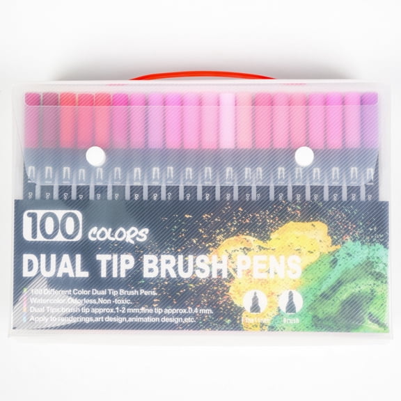 CCOCC Dual Coloring Markers Brush Pens, 100 Fine Point Art Markers, Coloring Markers for Adults Coloring Books No Bleeding, for Adult Book Cards Drawing Craft Kit Teacher Office Supplies