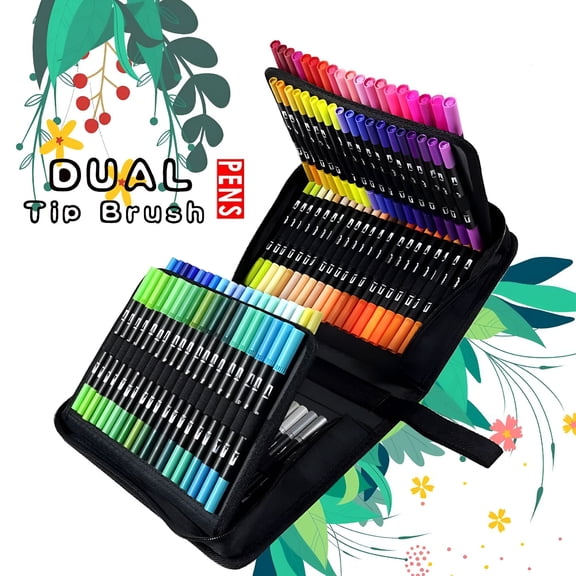 CCOCC Dual Tip Markers 120 Colors,Coloring Markers for Adult Coloring Books No Bleeding,Fine and Brush Tip Markers for Adults Coloring Books,Calligraphy,Drawing,Sketching