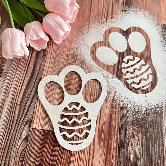 CCOCC Easter Foot Print Stencil Floor Bunny Foot Print Template Reusable Stencil easter bunny footprints for floor