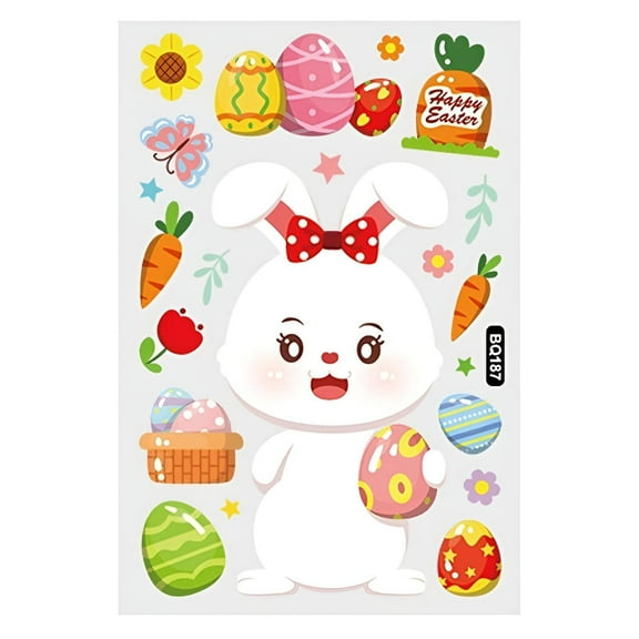 CCOCC Easter Stickers,Easter Theme Decor Stickers,Static Adsorption Child Sticker,Multicolor-1