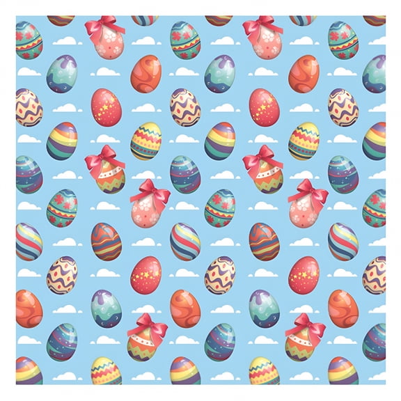 CCOCC Easter Wrapping Paper Easter Egg Bunny Rabbit Colorful Gift Wrapping Paper Cartoon Pastel Diy Craft Art Paper for Spring Holiday Birthday Baby Shower Party