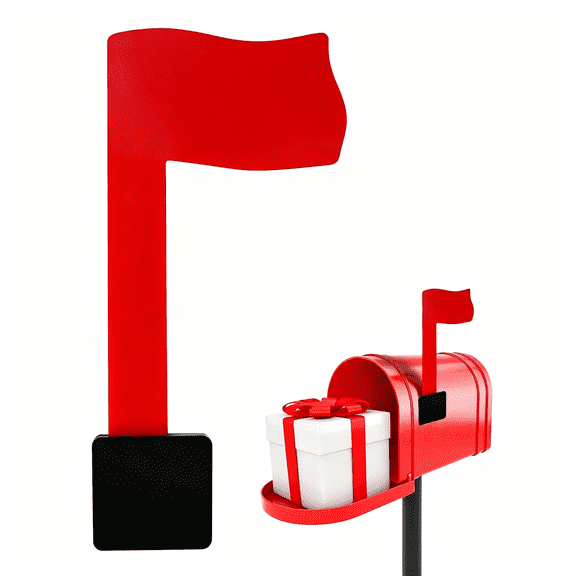 CCOCC Easy-Install Mailbox Flag Replacement Kit - Upgrade Your Mailbox with a Red Flag - Fits all Mailboxes