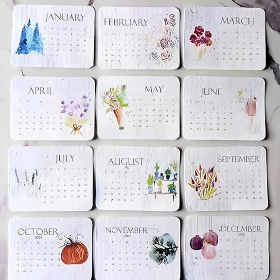 CCOCC Eco-Friendly Plantable Love Seed Calendar,12 Months of Biodegradable Seed Paper,Green Living Planner,Sustainable Monthly Planner for Gifting,Gardening,Green Living,Home Decor