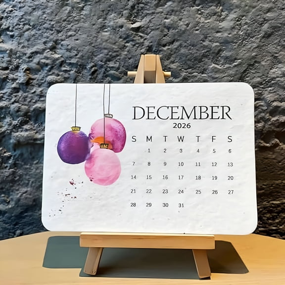 CCOCC Eco-Friendly Plantable Love Seed Calendar 2026, Perfect Modern Greening Calendars Planner, Month Biodegradable Seed Paper Planner with Wildflower, Herb & Fruit Seeds for Garden & Decor