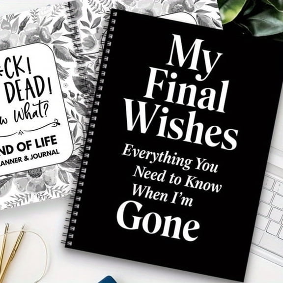 CCOCC Elegant End of Life Planning Notebook - Last Will & Testament Journal,Final Wishes Organizer,Funeral Planner,Legacy & Inheritance Record - Black Paper,Spiral Bound