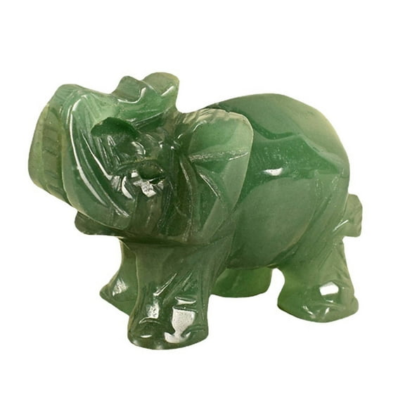 CCOCC Elephant Shaped Decor,Intricate Elephant Carving Jade Elephant,Eco Friendly and Premium Symbol of Good Luck Home Decor,Green,1.6*0.7*1.1In
