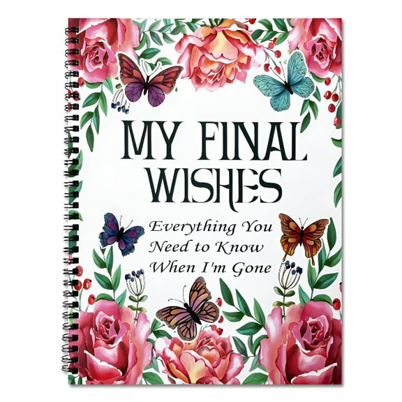 CCOCC End of Life Planner,Unique Butterfly Theme End of Life Planner Organizer Binder,Creative Design Expression Death Note Notebook