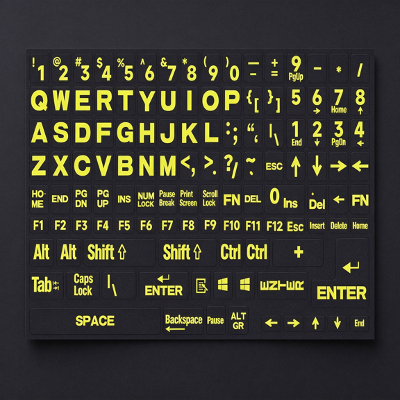 CCOCC English Keyboard Letter Stickers Large Print Full Size Universal Pc Computer Laptop Desktop Keyboard Replacement English Keyboard Stickers,Qwerty Alphabet Keyboard Stickers -1Pcs