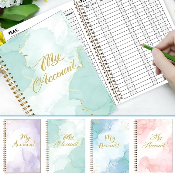 CCOCC English Ledger,Bank Cheque Book and Ledger for Receipts and Disbursements,Professional Financial Record Book for Business and Personal Use,Durable Stationery for Accurate Accounting